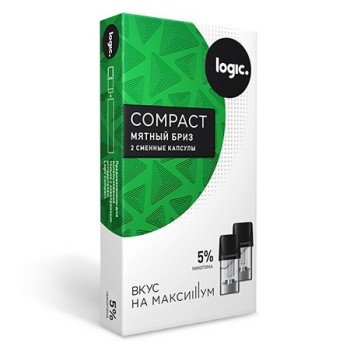 Сменные капсулы Logic Compact Мятный бриз, 5%, 2 капсулы