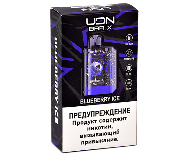 UDN BAR X III 7000 Черника, Лед