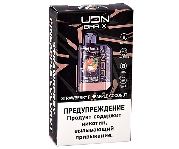 UDN BAR X III 7000 Клубника, Ананас, Кокос